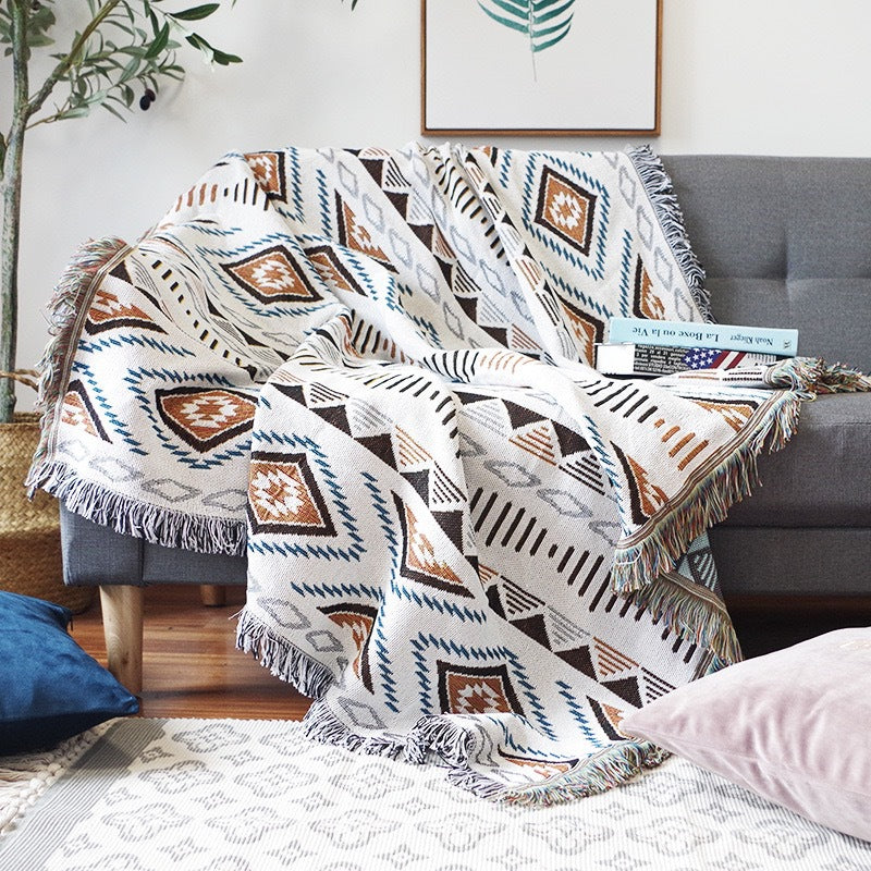 Bohemian Geometric Double Sided Blanket
