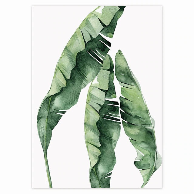 Boho Green Leaf Wall Prints