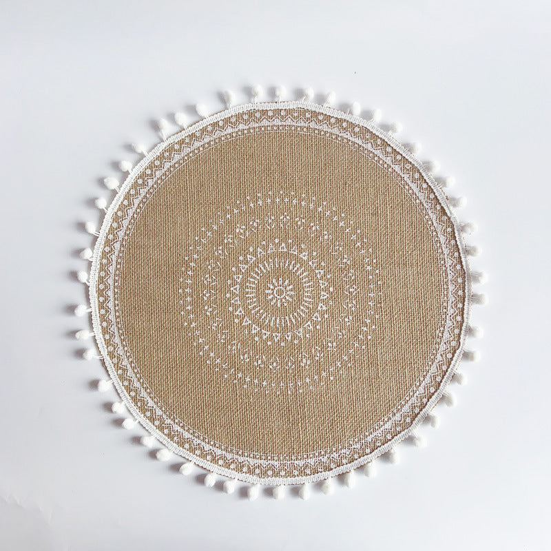 beige Bohemian Mandala Pattern Placemats