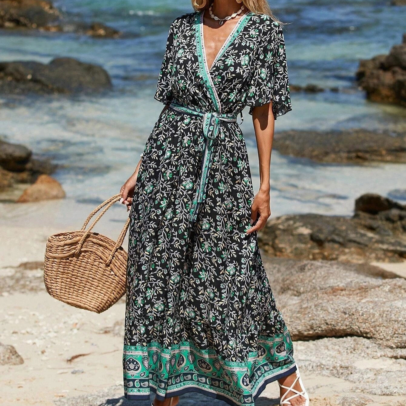 Bohemian Maxi Beach Dress