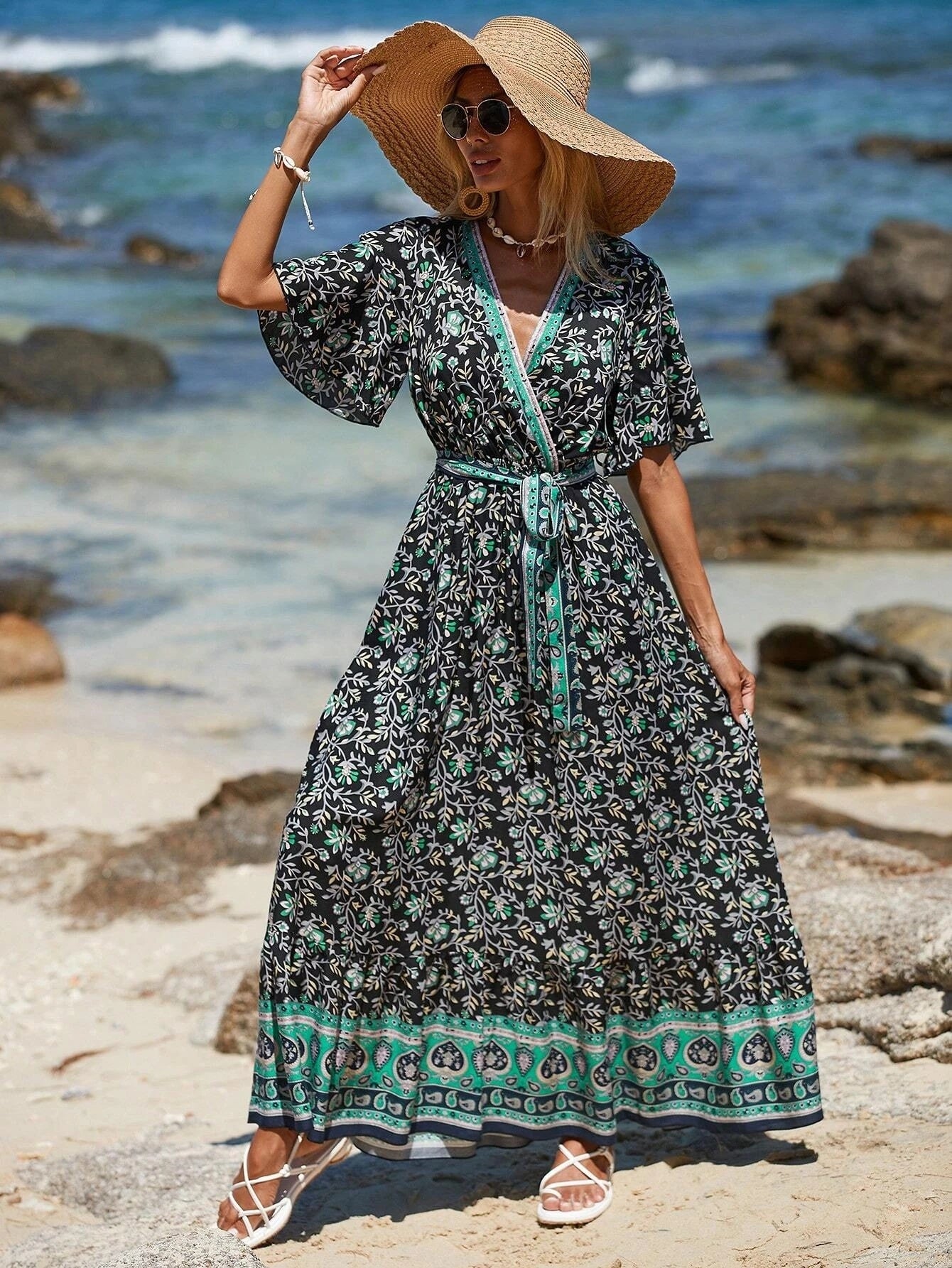 Bohemian Maxi Beach Dress black