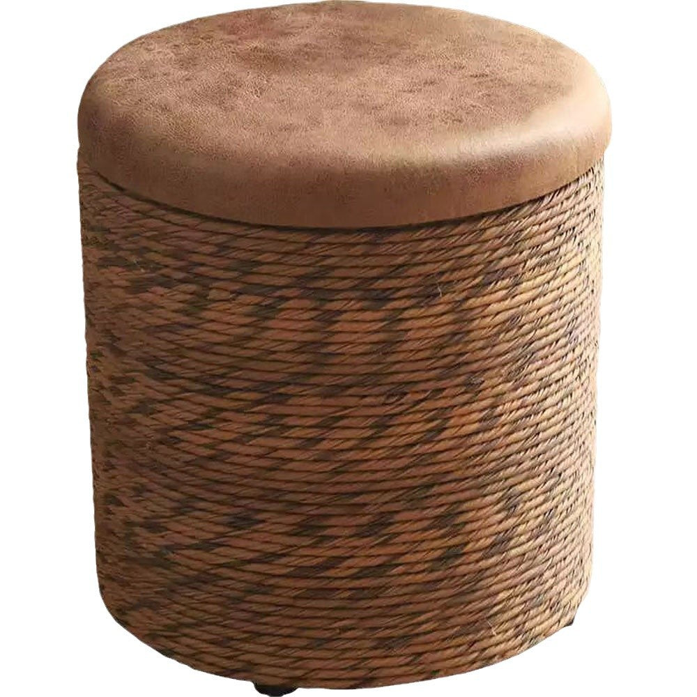 brown Bohemian Ottoman with Storage