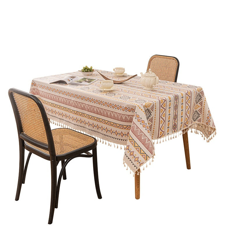 Bohemian Print Tablecloths with Tassel