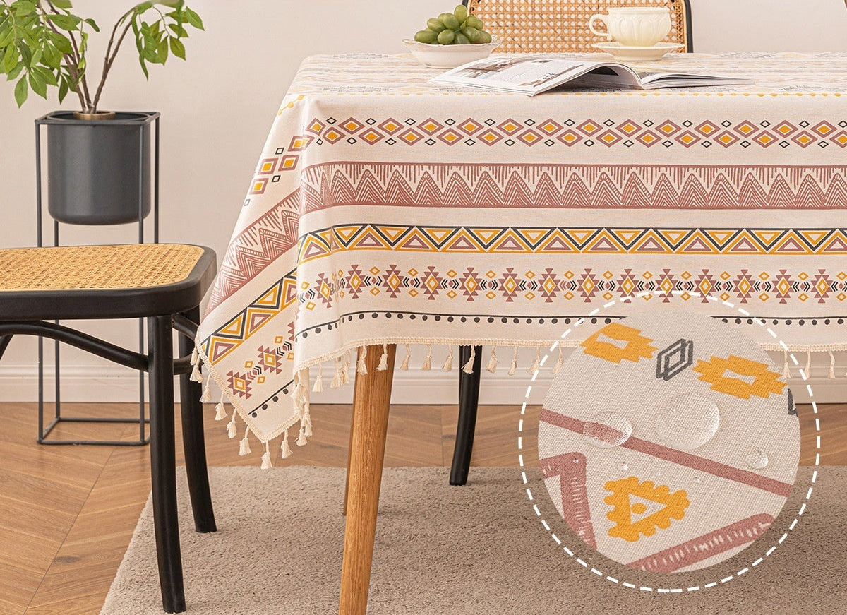 Bohemian Print Tablecloths with Tassels