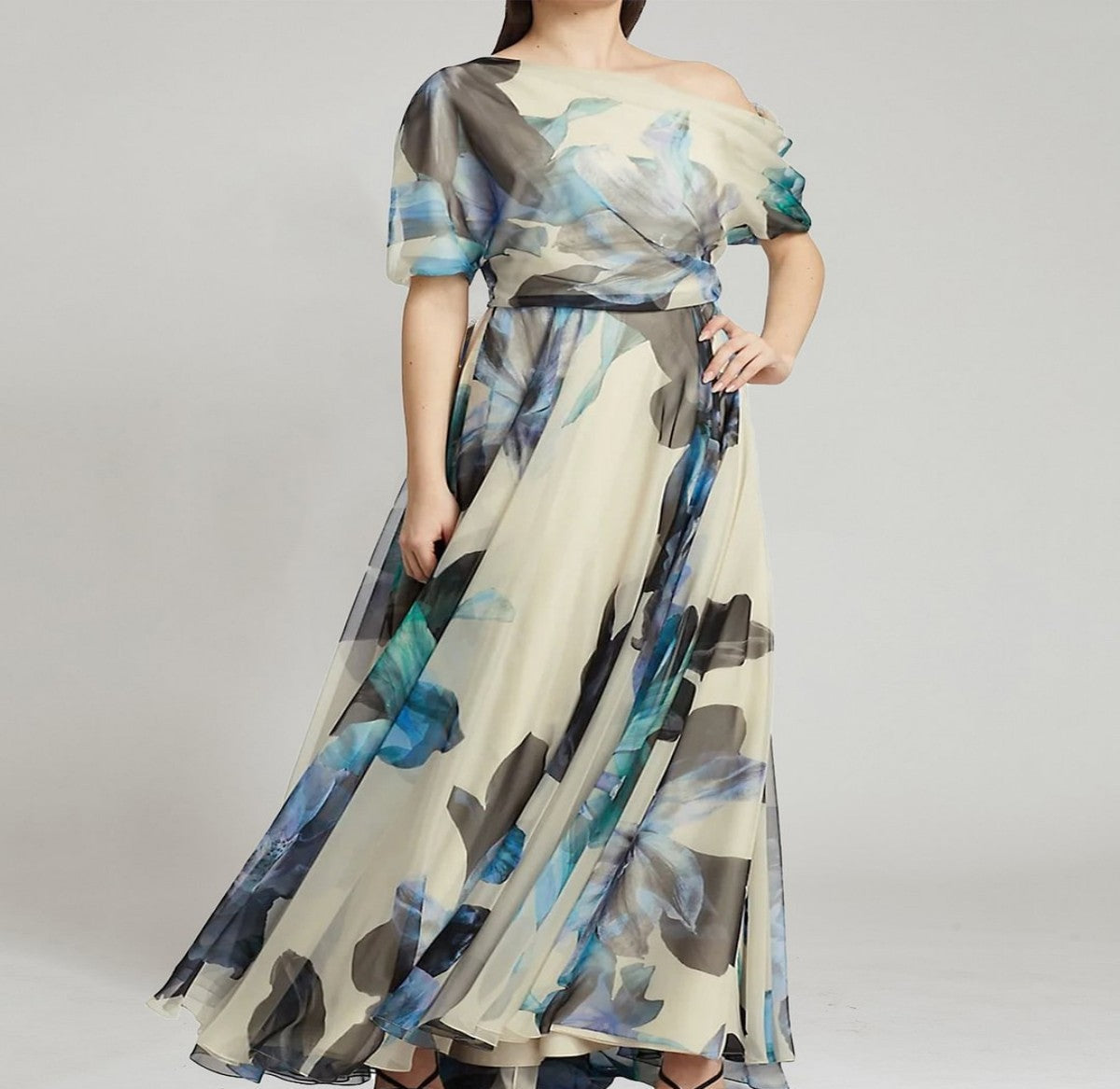 Bohemian Printed Mother of the Groom or Bride Dress