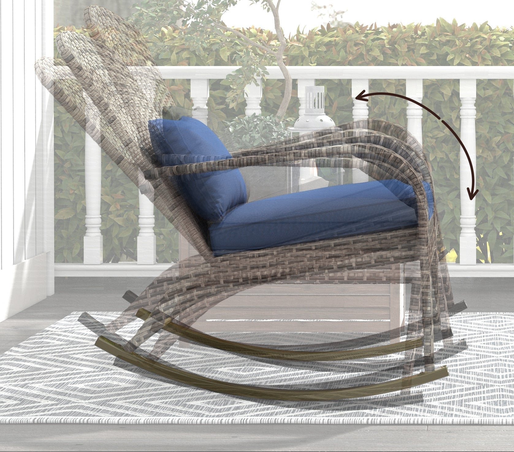Bohemian Rocking Woven Outdoor Chair