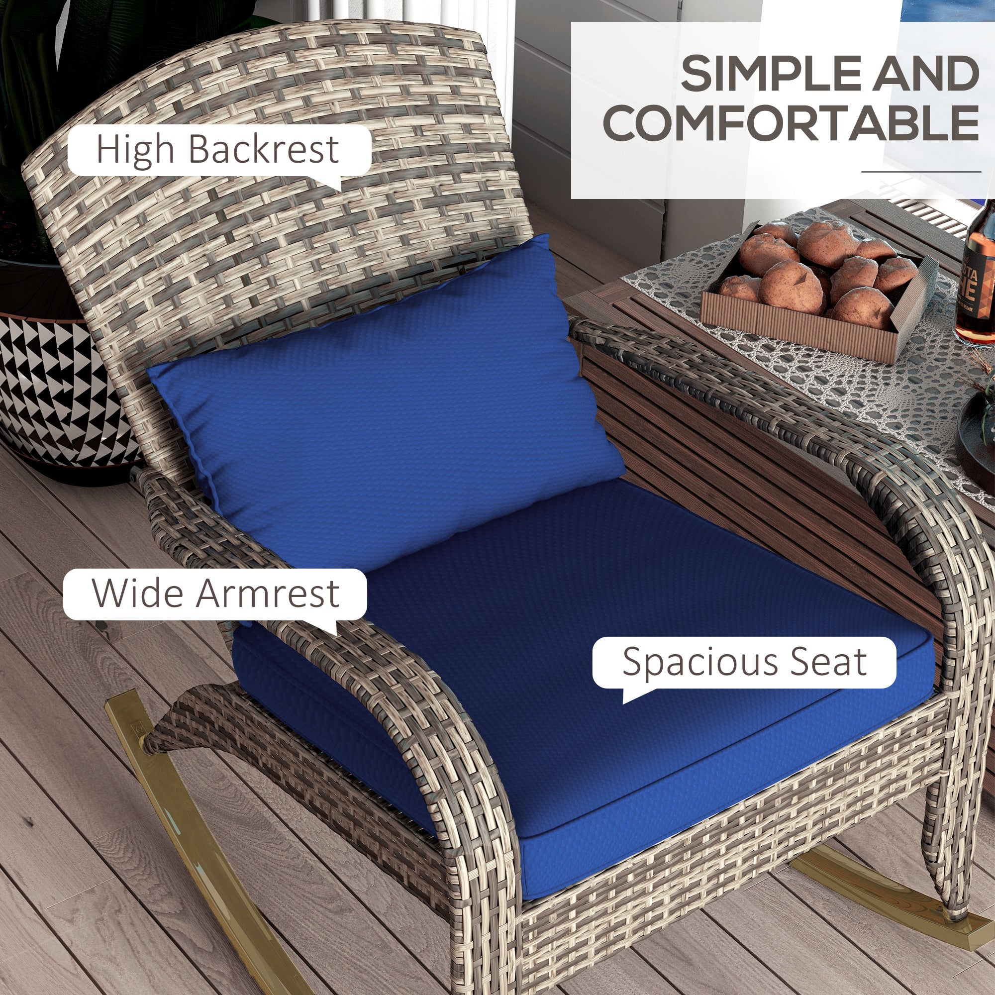 Bohemian Rocking Woven Outdoor Chair