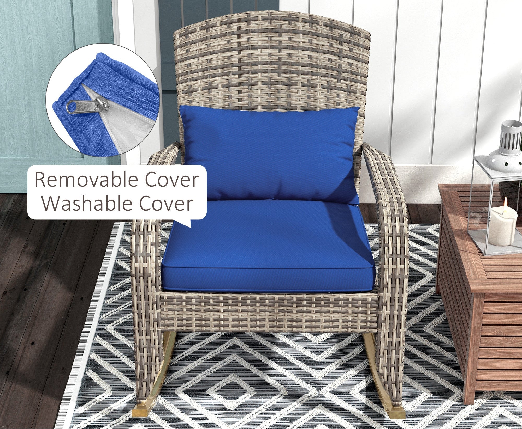 Bohemian Rocking Woven Outdoor Chair