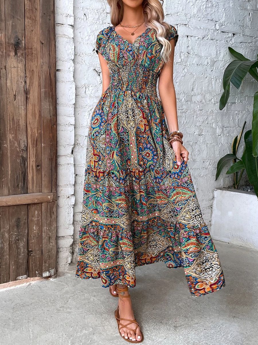 Bohemian Short Sleeve Dress