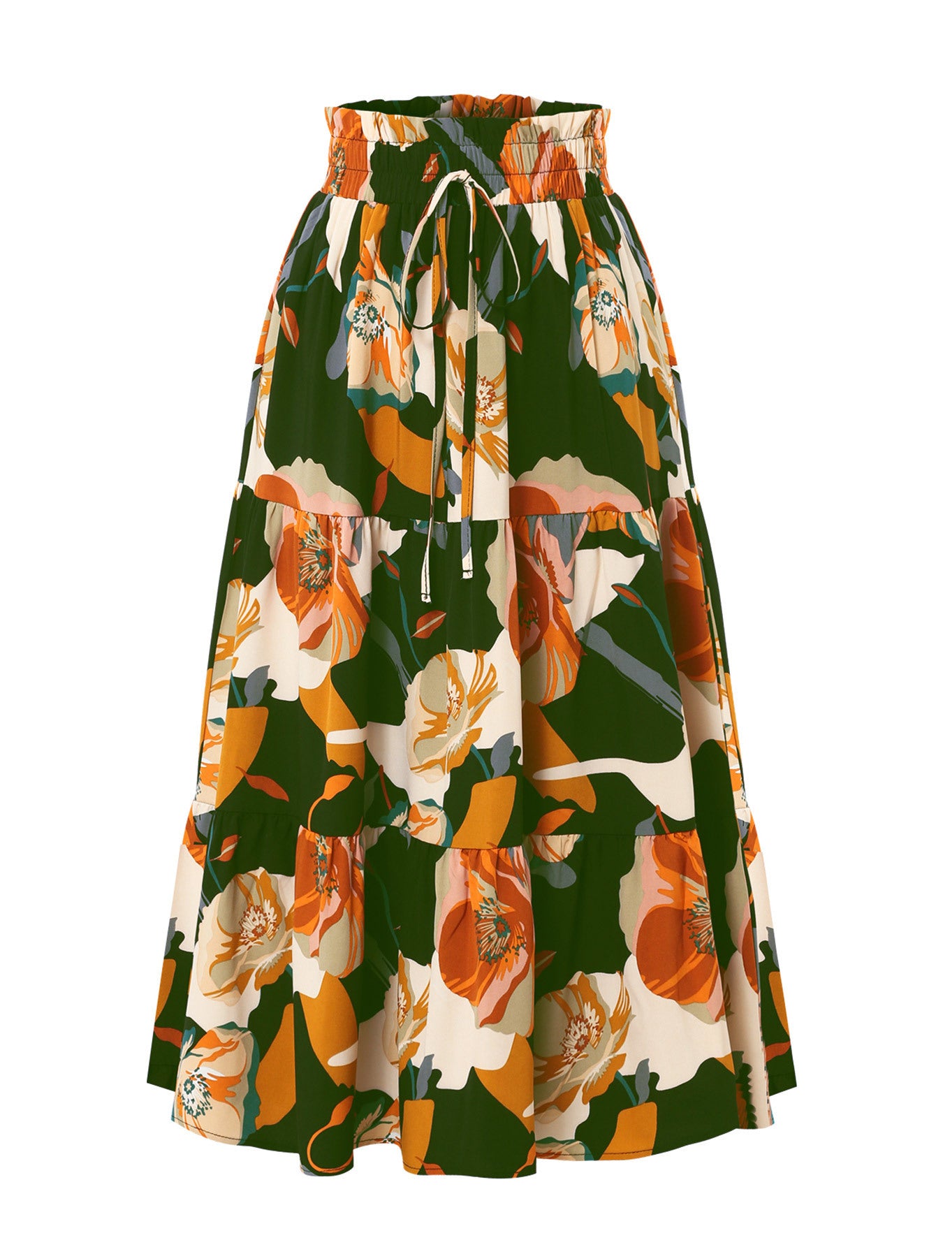 Long Bohemian Skirt with Flowers