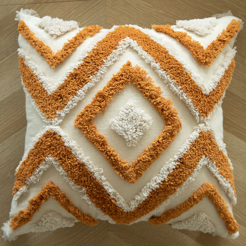 Bohemian Style Yellow Pillow Covers With Tassels boho harmony