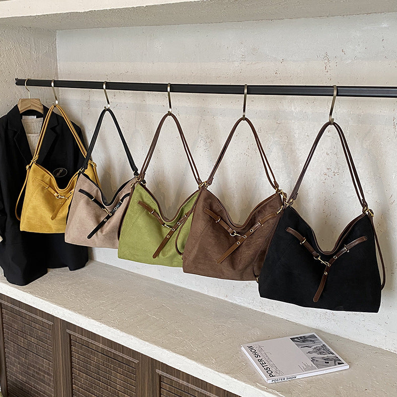 Bohemian Suede Buckle Shoulder Bag