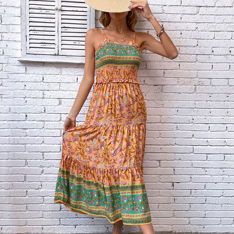 Bohemian Thin Strap Slip Dress