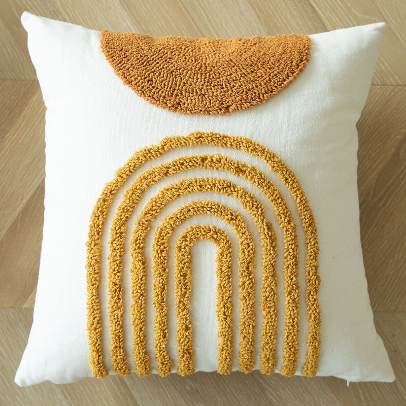 Bohemian Style Yellow PillowCovers With Tassels