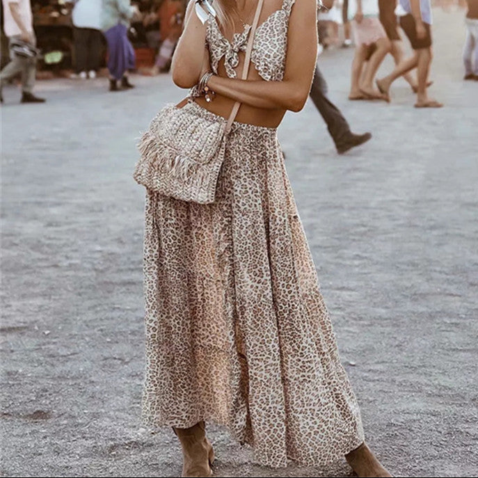 Boho Animal Print Skirt