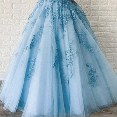 Boho Ball Gown with Embroidered Flowers