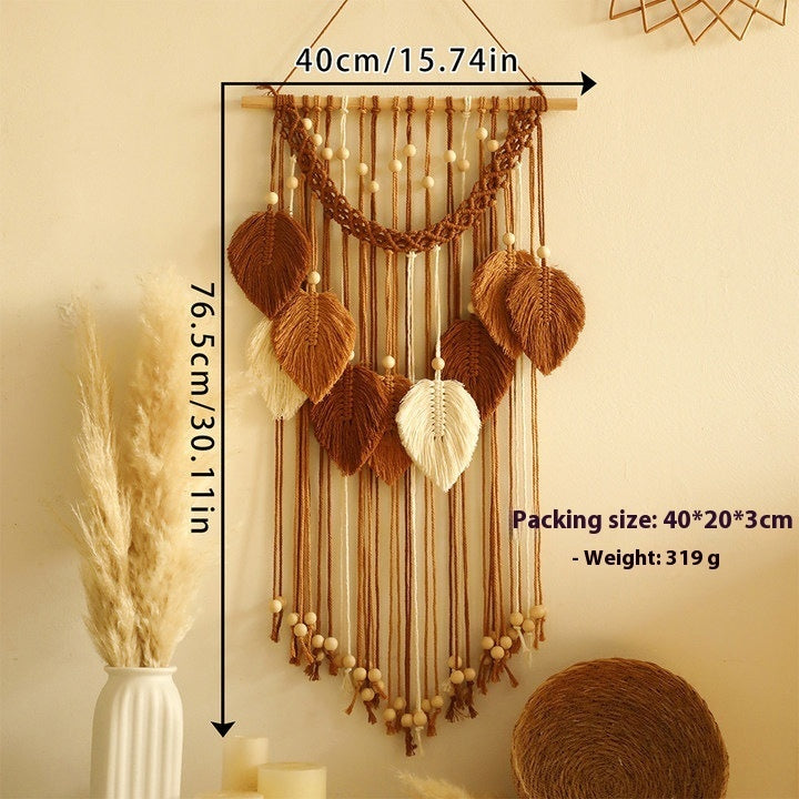 Boho Beaded Fringe Macrame Hanging