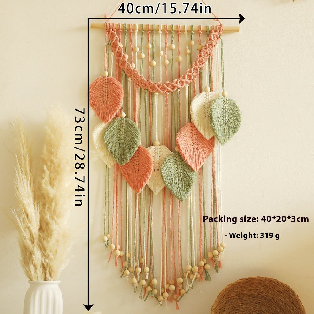 Boho Beaded Fringe Macrame Hanging
