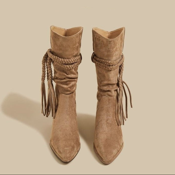 Boho Boots with Chunky Heel for Women