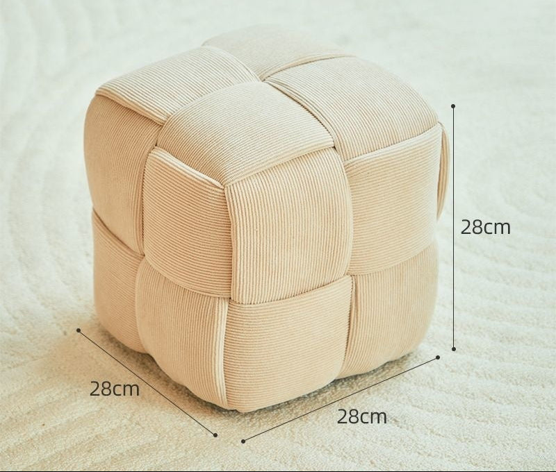 off white Boho Chic Ottoman Cube