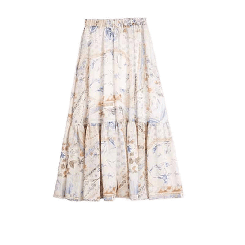 Boho Chic Patterned Maxi Skirt