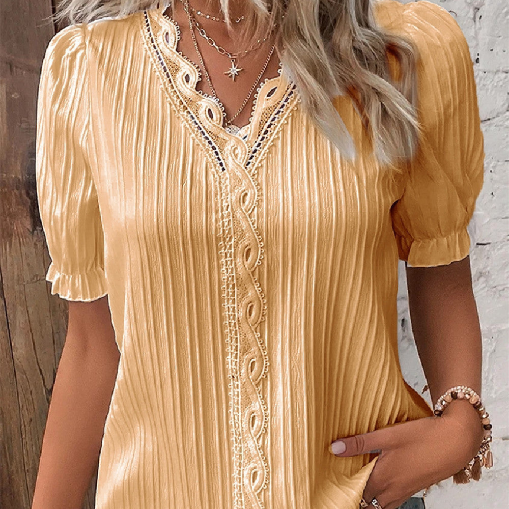 Boho Chic Shiny Satin Top Blouse