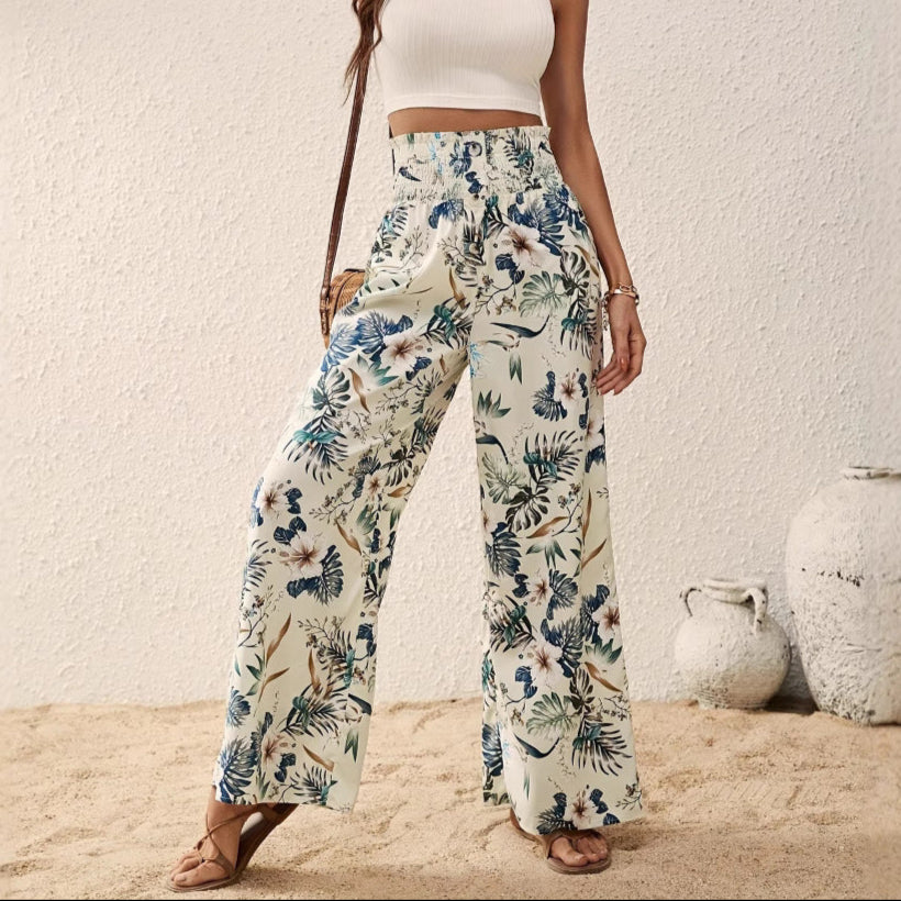 Boho Floral Print Pants for Women