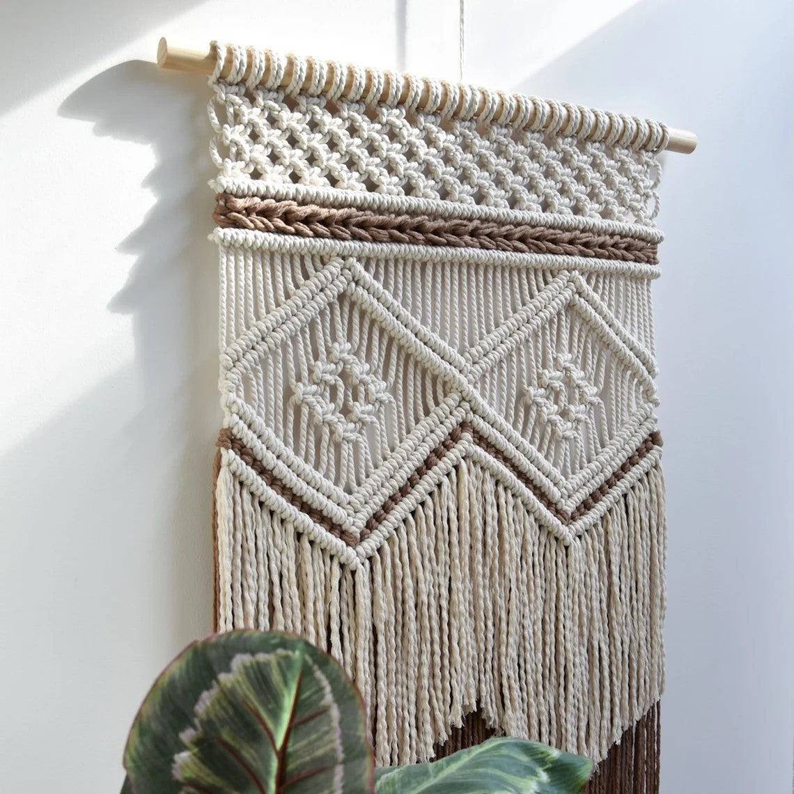 Boho Geometric Fringe Macrame Wall Hanging