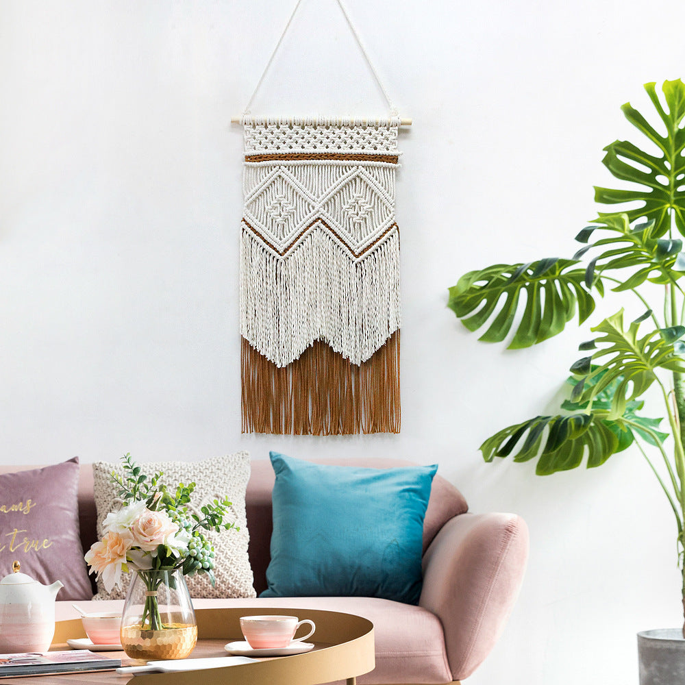 Boho Geometric Fringe Macrame Wall Hanging