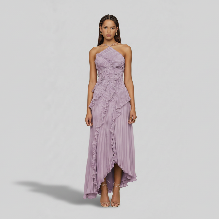 Boho Halter Wedding Guest Dress