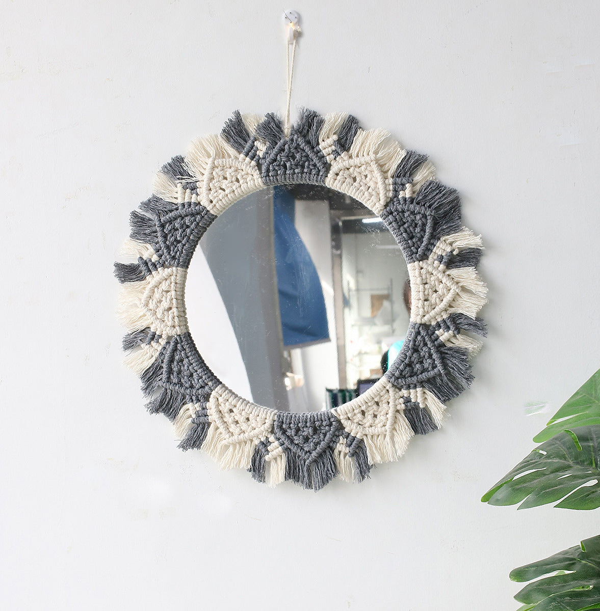 Boho Hanging Crocheted Mirror