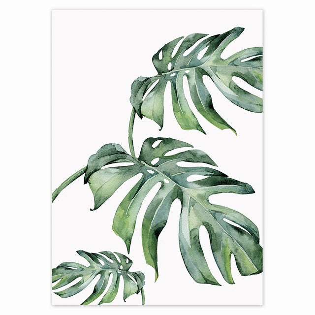 Boho Green Leaf Wall Prints