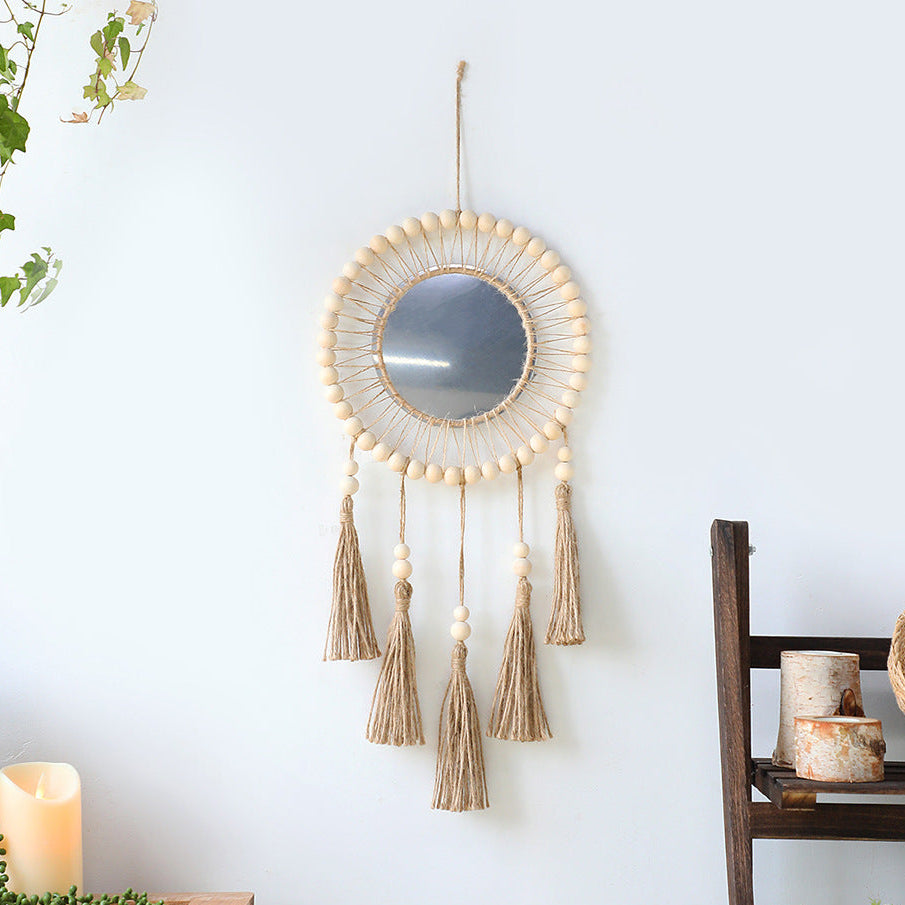Boho Mirror with Tassels and Beads