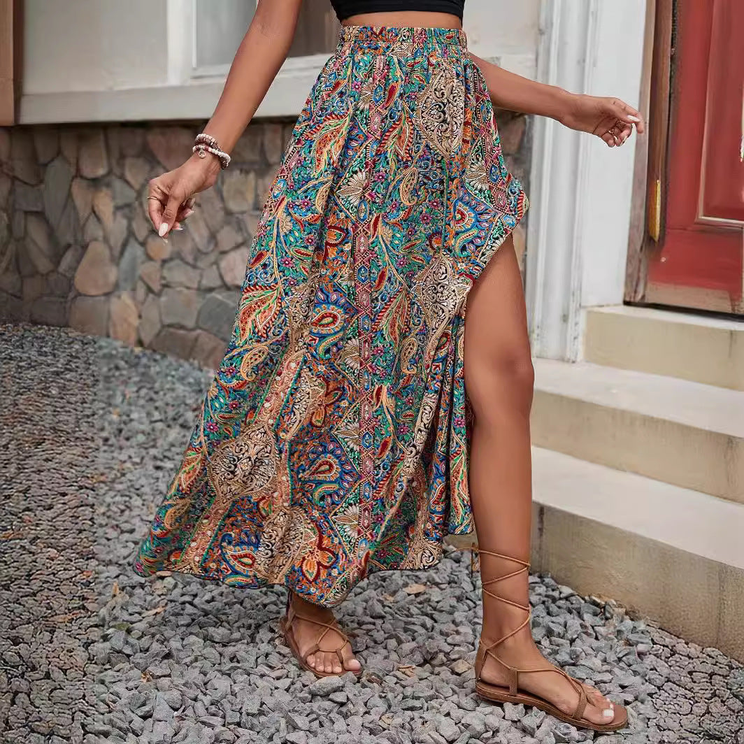 Boho Paisley Maxi Skirt