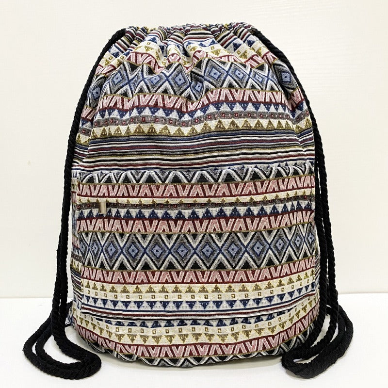 Boho Pattern Drawstring Backpack