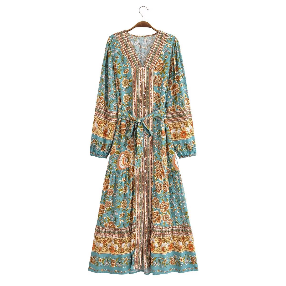 Bohemian Pattern Belt Dress