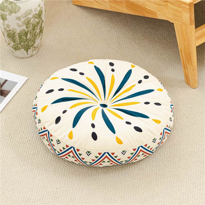 Round Boho Patterned Yoga Cushions