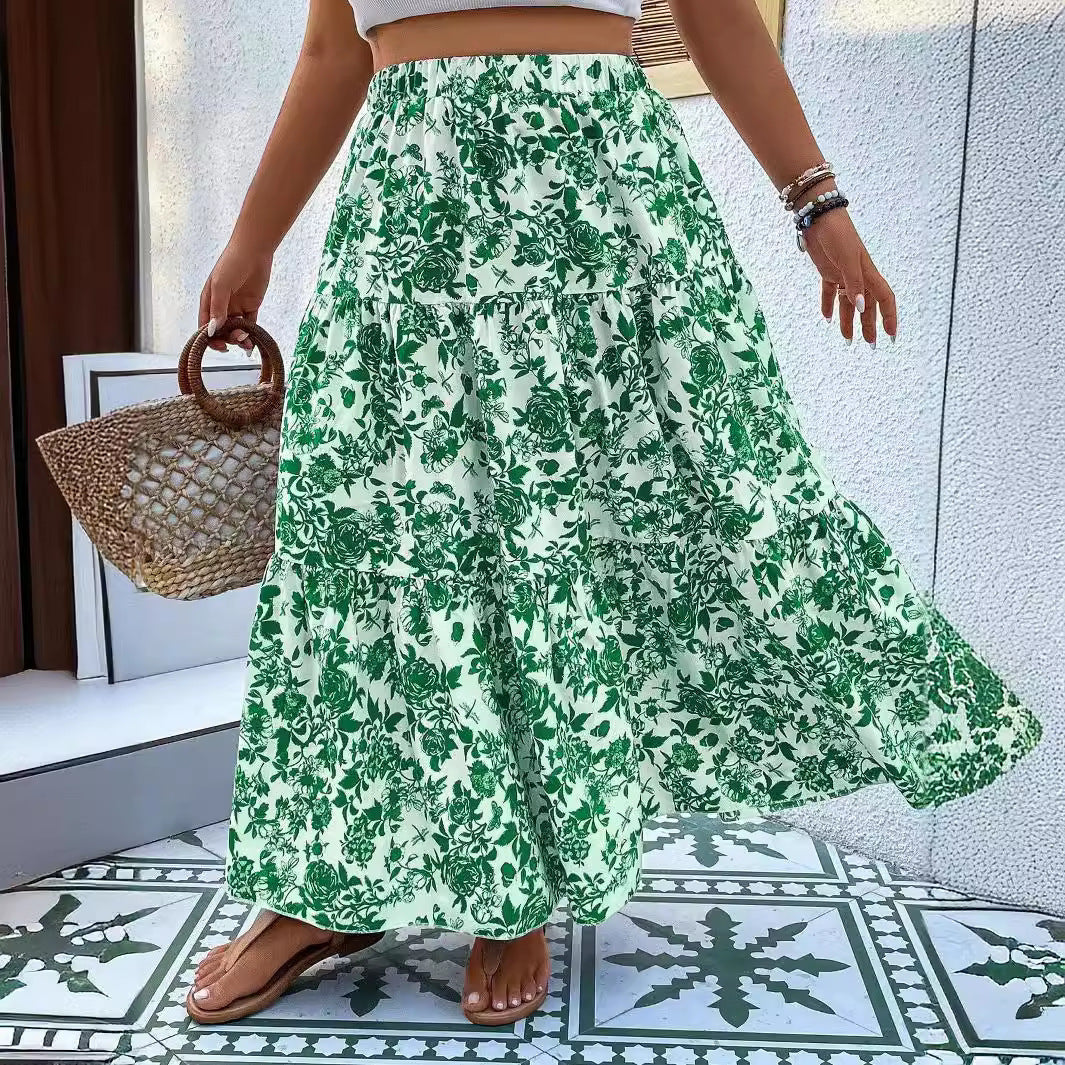Boho Plus Size Floral Skirt