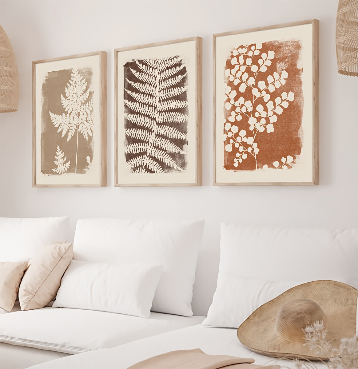 Boho Posters with Plant Designs 3 Piece Set