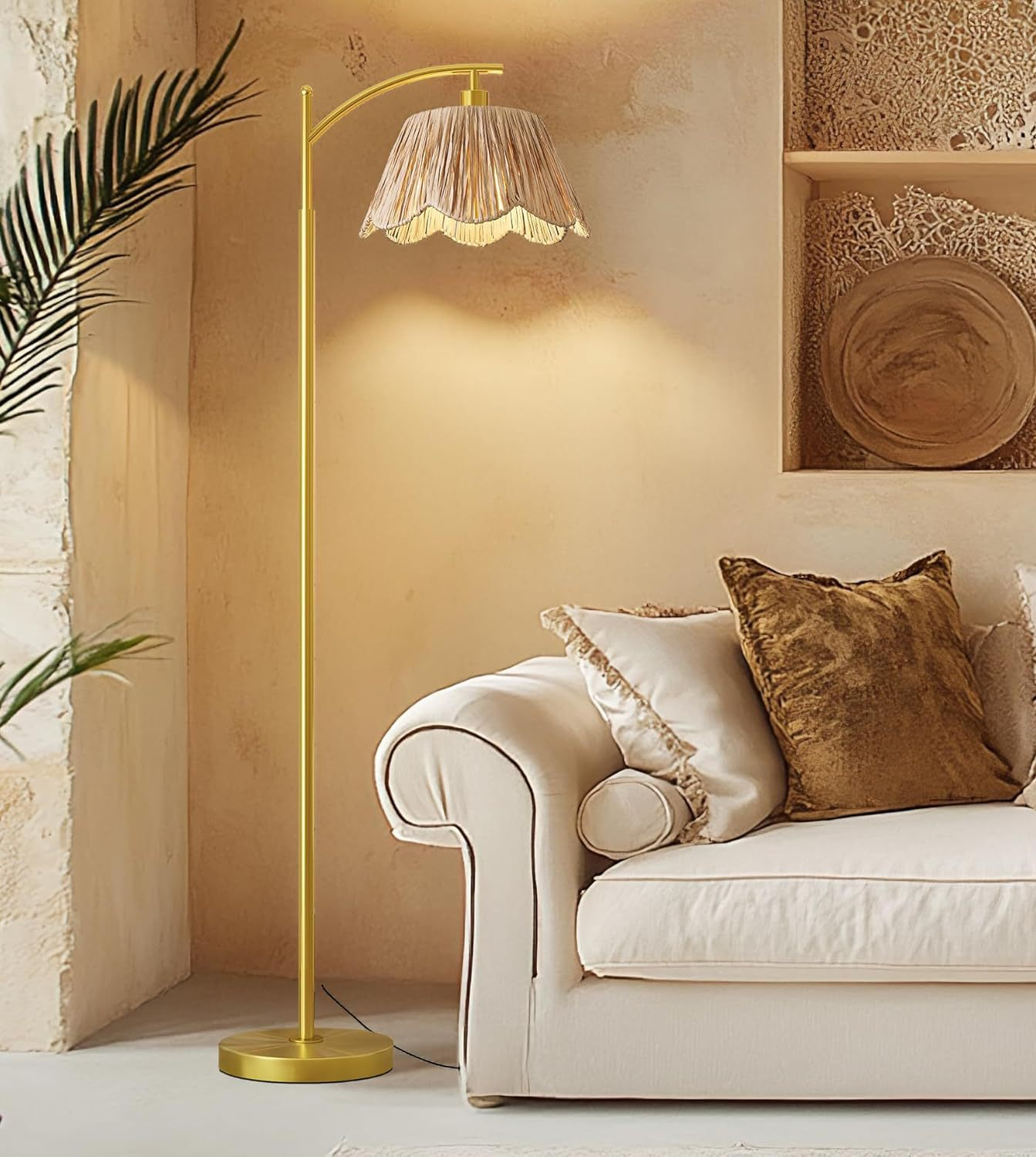 Boho Rattan Floor Lamp
