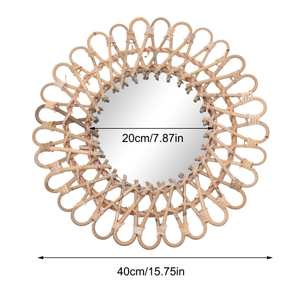 Boho Rattan Wall Mirror