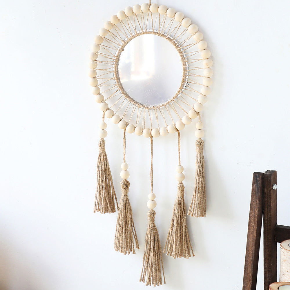 Boho Style Mirror with Tassels and Beads