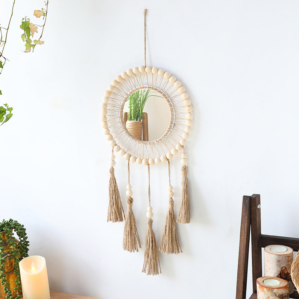 Boho Style Mirror with Tassels and Beads
