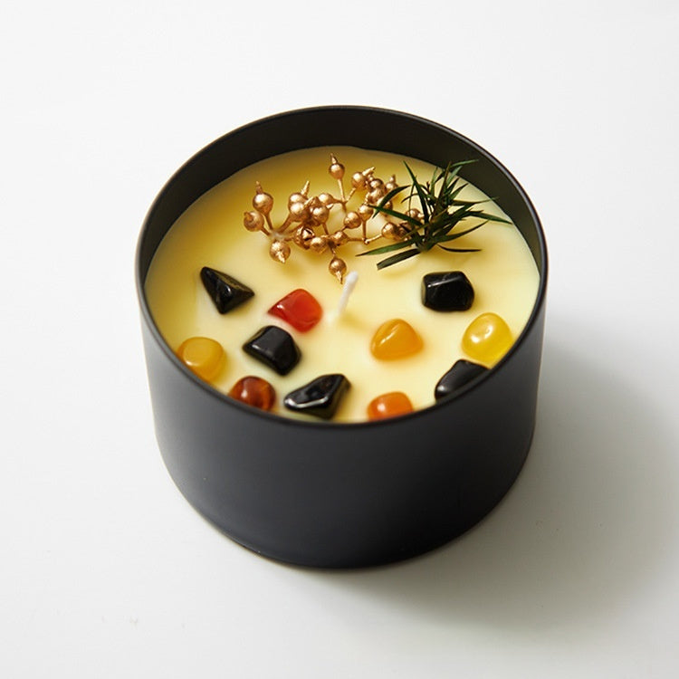 yellow Boho Tin Candle