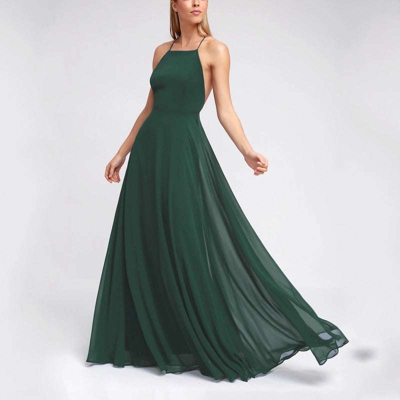 Green evening gown on a white background
