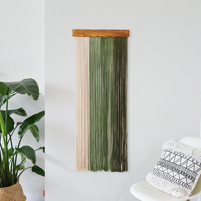 green Boho Wooden Macrame Wall Decoration