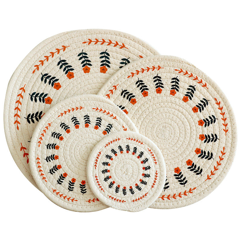 Boho Woven Floral Placemats