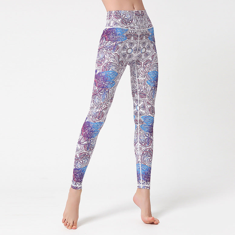 Boho Yoga Leggings with Colorful Pattern