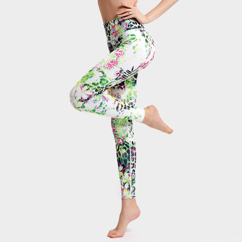 Boho Yoga Leggings with Colorful Pattern