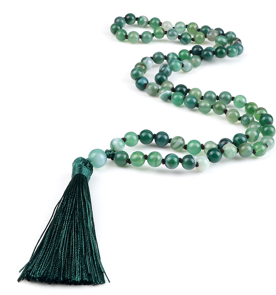 Bright Colored Mala Beads with Tassel 6mm